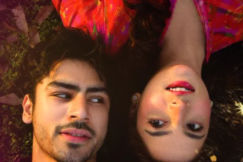 Khushhal Khan and Dananeer Mobeen lying head to head in the Muhabbat Gumshuda Meri OST artwork