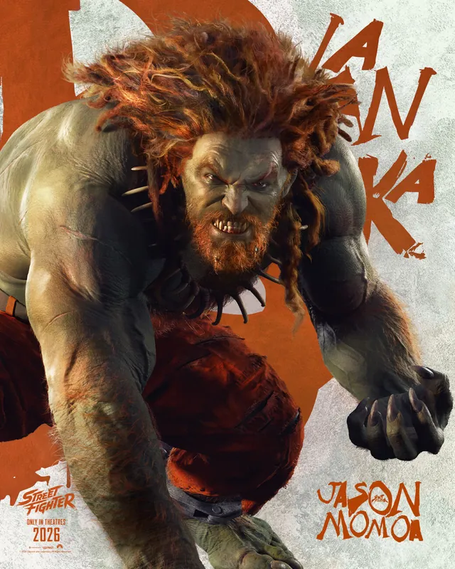 Official Street Fighter character poster: Jason Momoa as Blanka