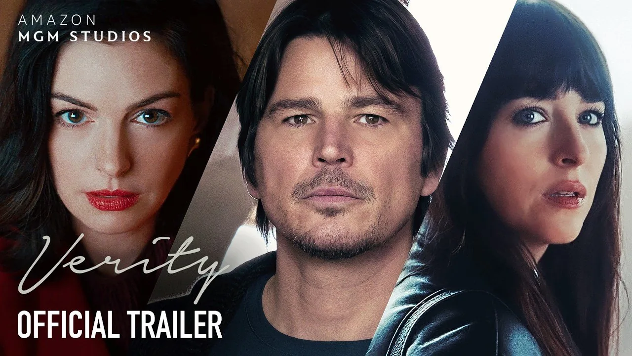 Official Verity theatrical poster with Dakota Johnson, Anne Hathaway and Josh Hartnett
